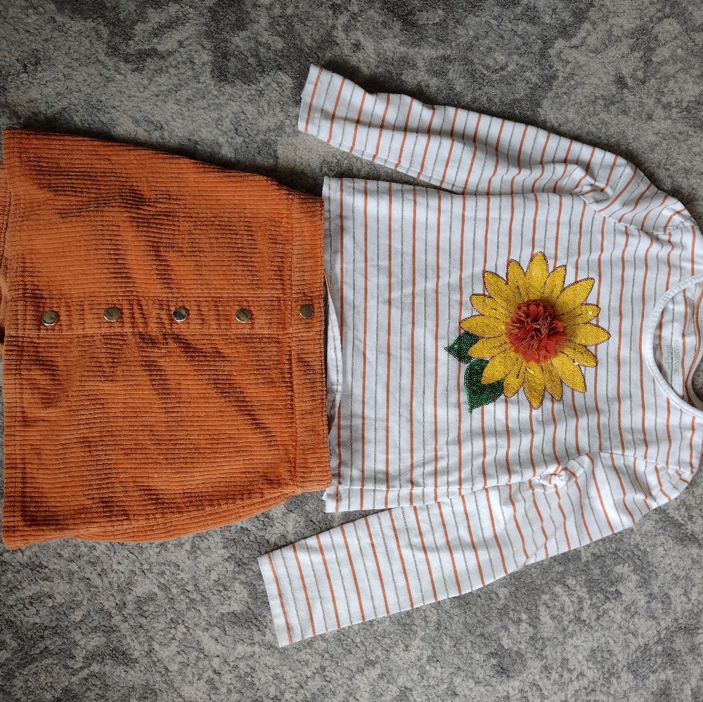 Girls Shabby Chic matching set long sleeve top with skirt Size 10/12